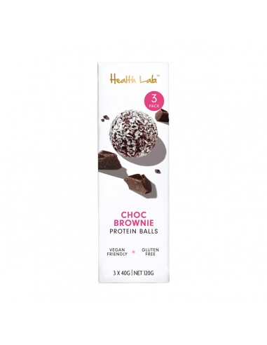 Health Lab Choc Brownie Protein Ball 40g 3 Pack  x 8
