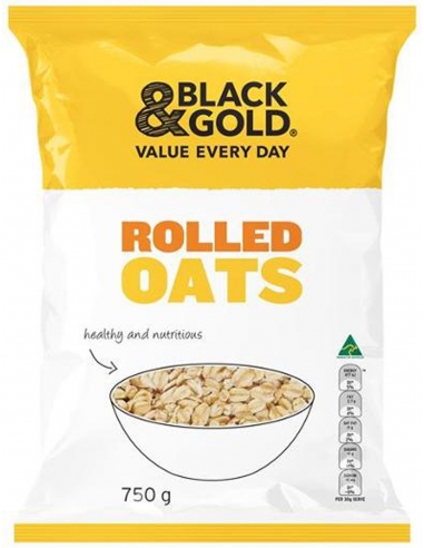 Black & Gold Rolled Oats 750gm