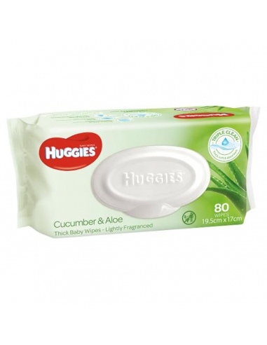 Huggies Aloe Vera & Cucumber Baby Wipes 80 Pack